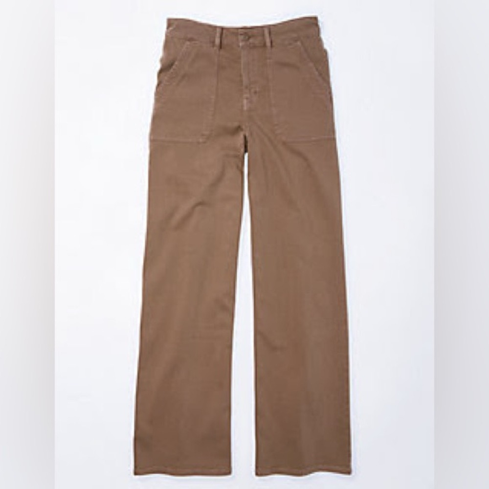 AE Dreamy Drape Stretch Super High-Waisted Baggy Wide-Leg Pant Brown Size 4
